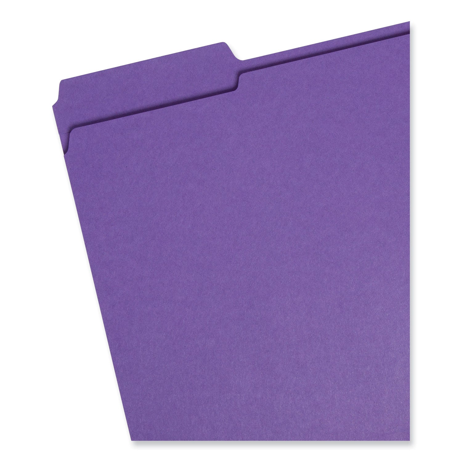 Reinforced Top Tab Colored File Folders, 1/3-Cut Tabs: Assorted, Letter Size, 0.75" Expansion, Purple, 100/Box - 