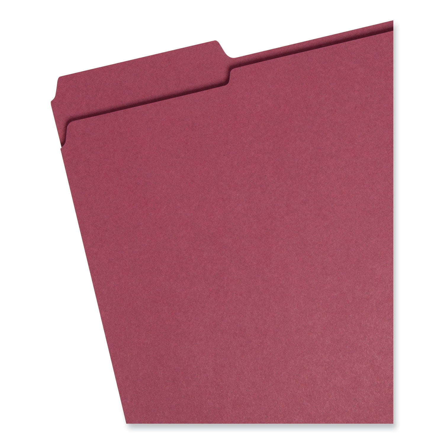 Reinforced Top Tab Colored File Folders, 1/3-Cut Tabs: Assorted, Letter Size, 0.75" Expansion, Maroon, 100/Box - 