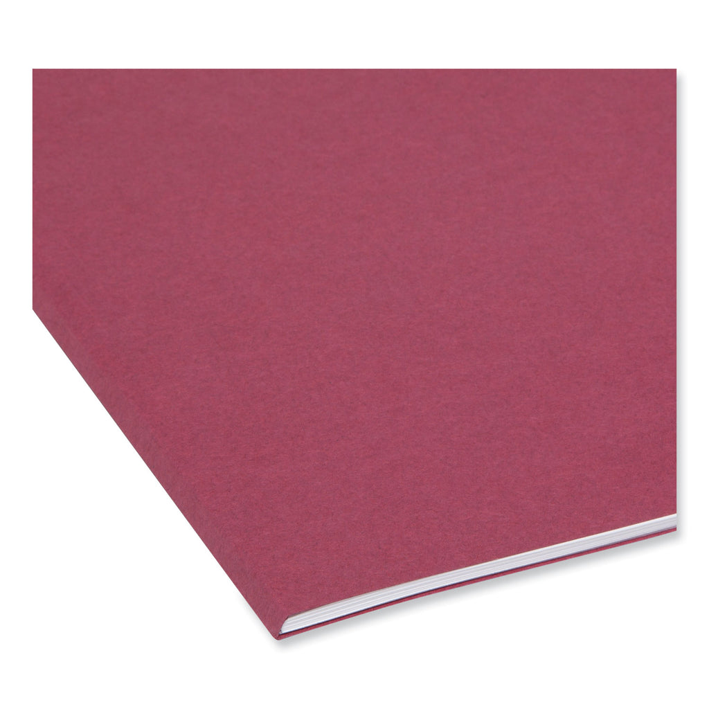 Colored File Folders, 1/3-Cut Tabs: Assorted, Letter Size, 0.75" Expansion, Maroon, 100/Box
