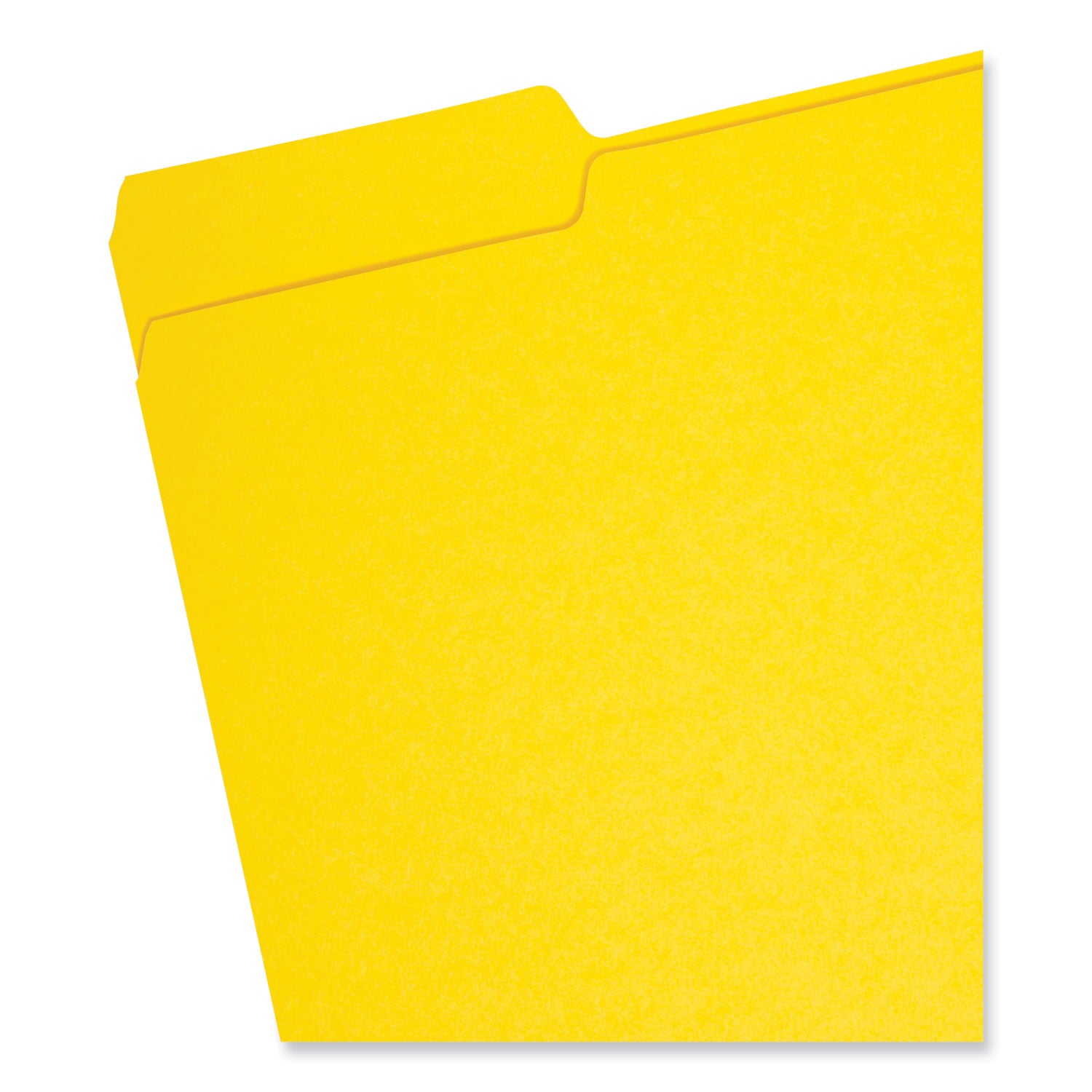 Interior File Folders, 1/3-Cut Tabs: Assorted, Letter Size, 0.75" Expansion, Yellow, 100/Box - 