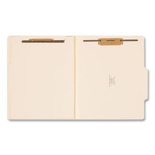 Four-Section Top Tab Classification Folders, 2" Expansion, 1 Divider, 4 Fasteners, Letter Size, Manila, 10/Box