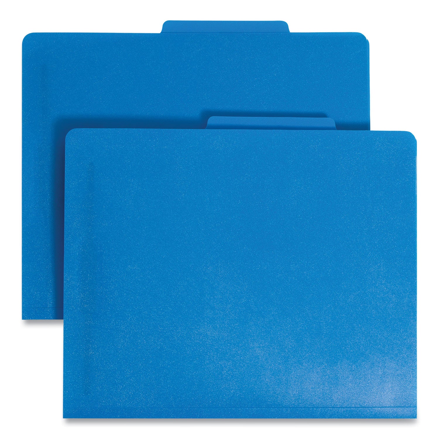 Six-Section Poly Classification Folders, 2" Expansion, 2 Dividers, 6 Fasteners, Letter Size, Blue Exterior, 10/Box - 