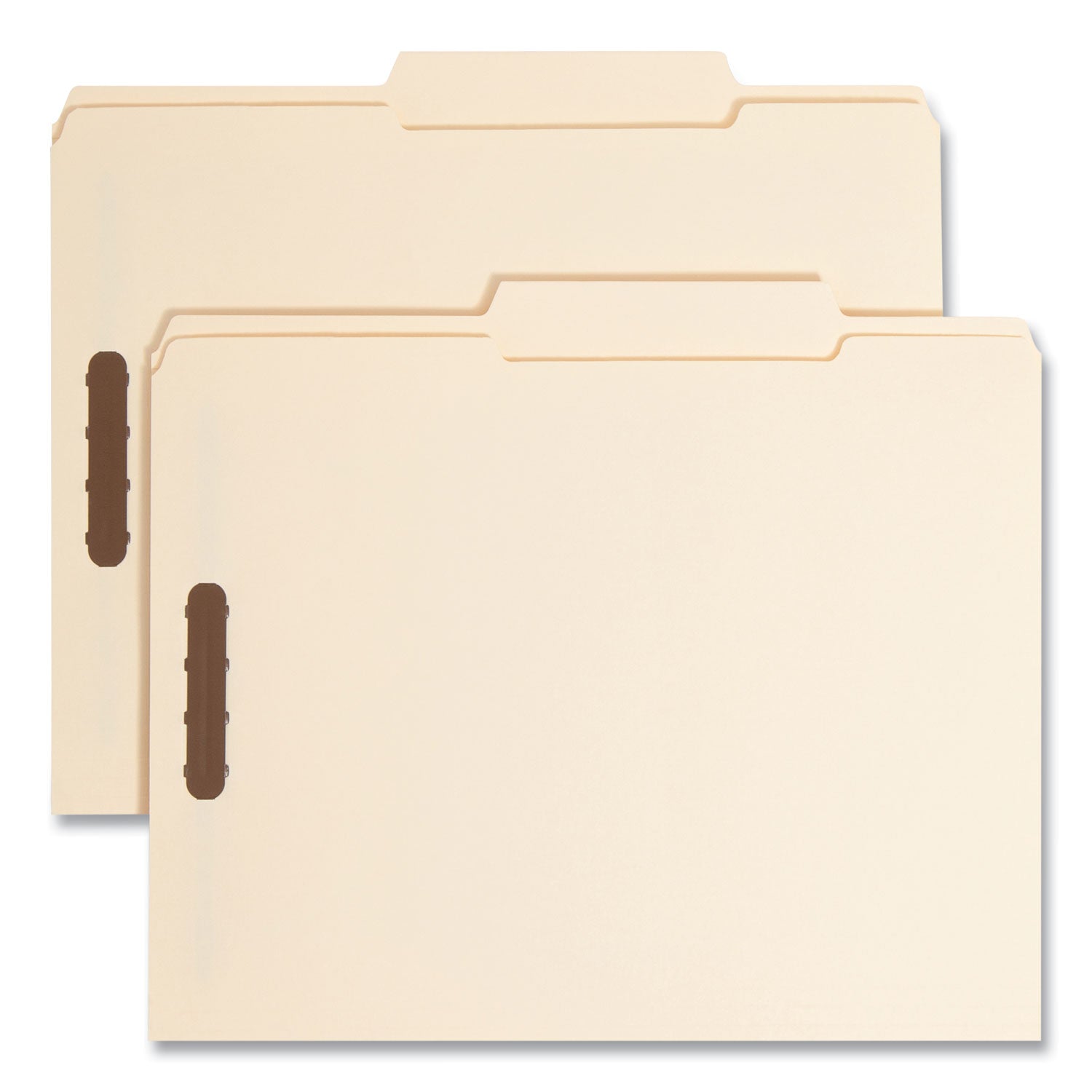 Top Tab Fastener Folders, 1/3-Cut Tabs: Right, 0.75" Expansion, 2 Fasteners, Letter Size, Manila Exterior, 50/Box - 