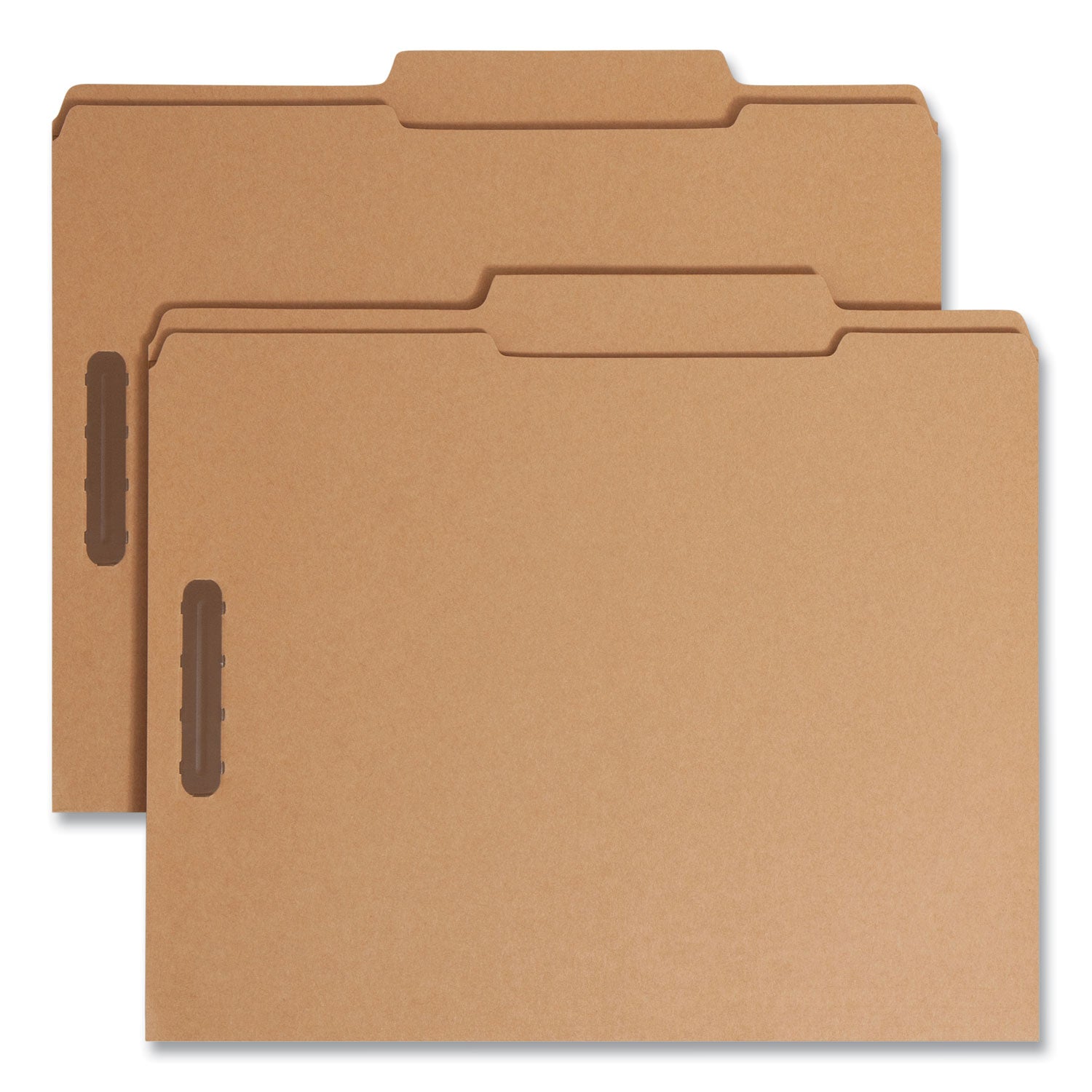 Top Tab Fastener Folders, Guide-Height 2/5-Cut Tabs, 0.75" Expansion, 2 Fasteners, Letter Size, 11-pt Kraft, 50/Box - 