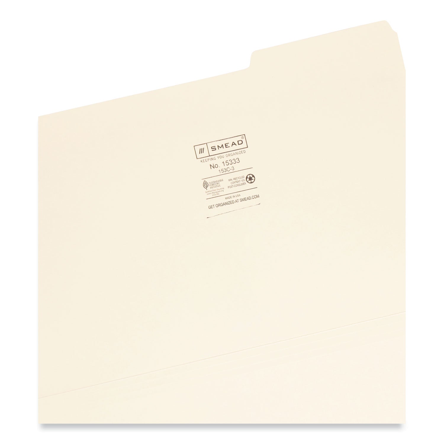 Manila File Folders, 1/3-Cut Tabs: Right Position, Legal Size, 0.75" Expansion, Manila, 100/Box - 