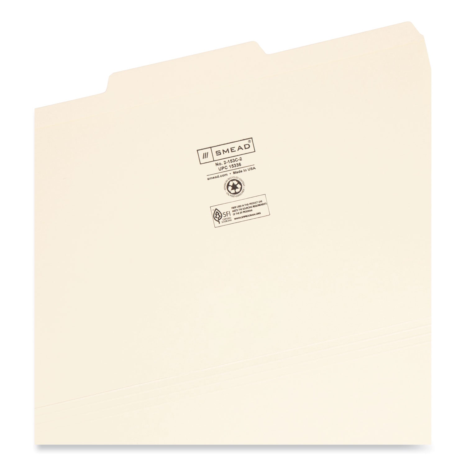 Reinforced Tab Manila File Folders, 1/3-Cut Tabs: Center Position, Legal Size, 0.75" Expansion, 11-pt Manila, 100/Box - 