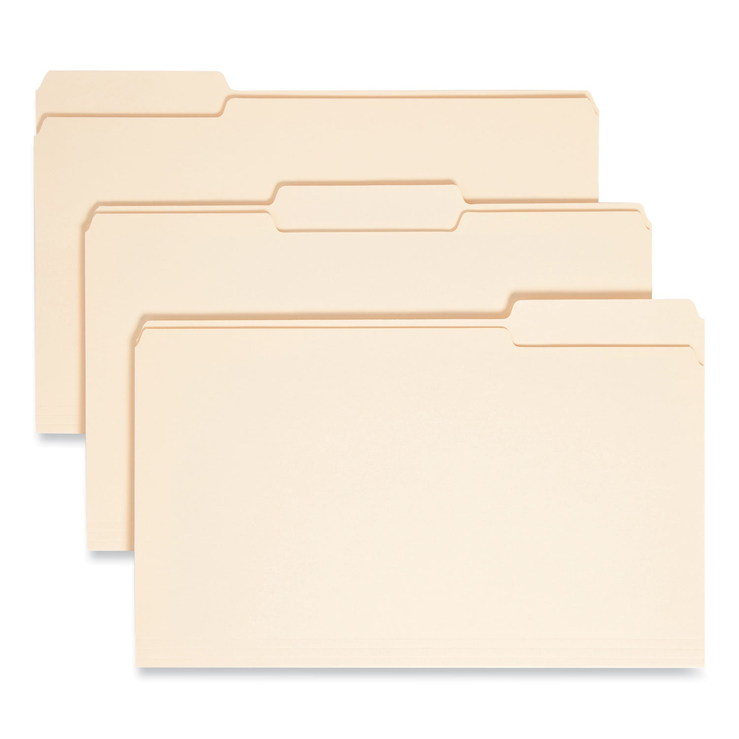 Top Tab File Folders with Antimicrobial Product Protection, 1/3-Cut Tabs: Assorted, Legal, 0.75" Expansion, Manila, 100/Box - 