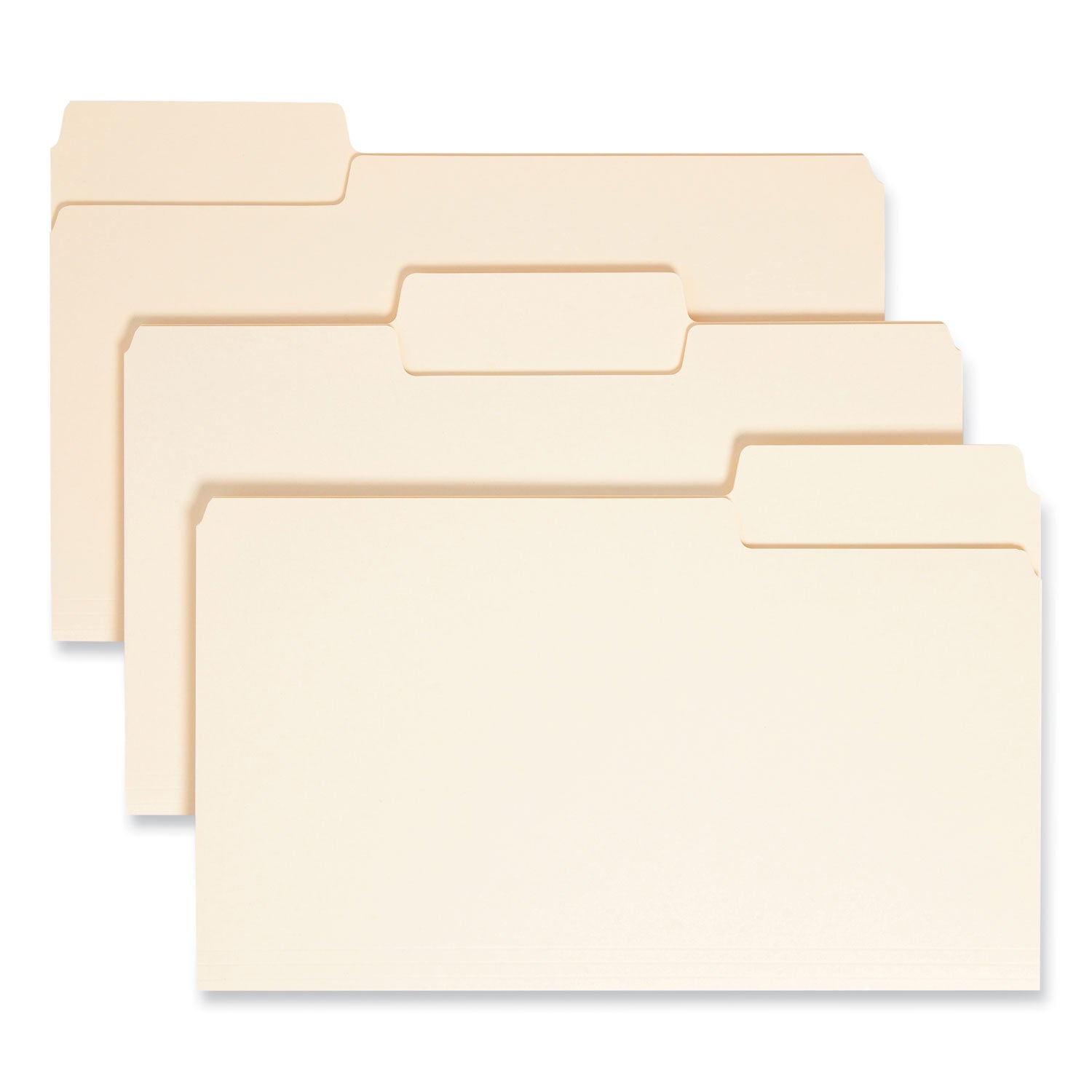 SuperTab Top Tab File Folders, 1/3-Cut Tabs: Assorted, Legal Size, 0.75" Expansion, 14-pt Manila, 50/Box - 