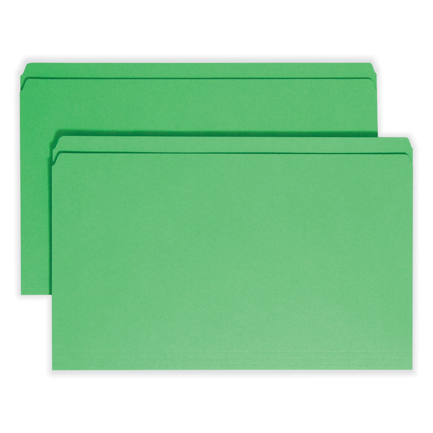 Reinforced Top Tab Colored File Folders, Straight Tabs, Legal Size, 0.75" Expansion, Green, 100/Box - 