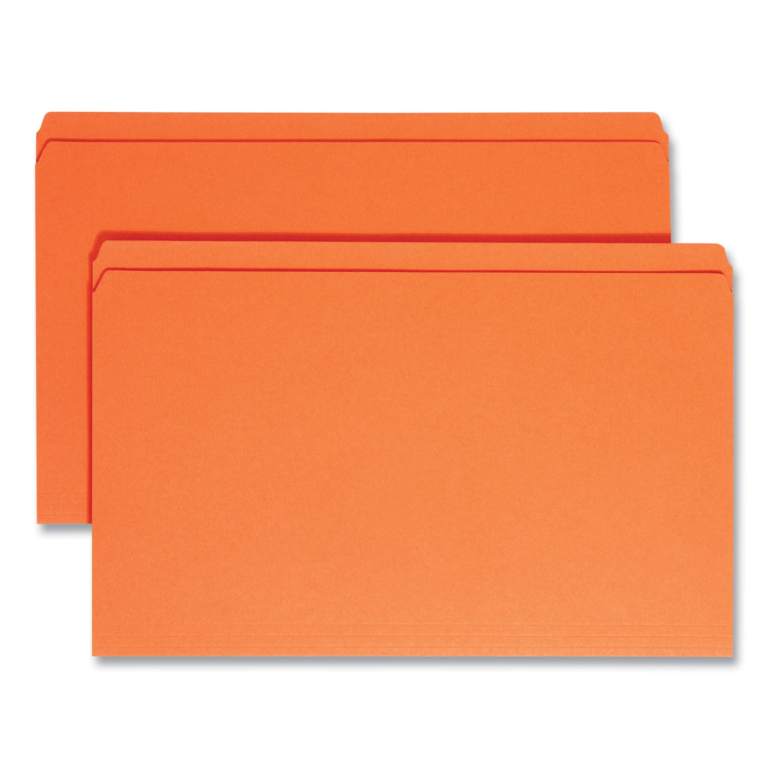 Reinforced Top Tab Colored File Folders, Straight Tabs, Legal Size, 0.75" Expansion, Orange, 100/Box - 