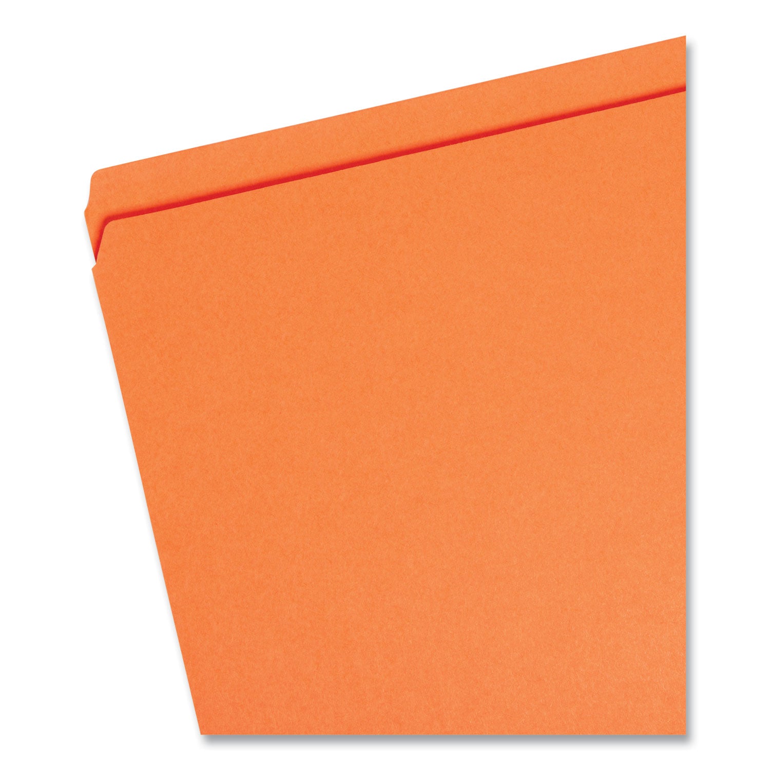 Reinforced Top Tab Colored File Folders, Straight Tabs, Legal Size, 0.75" Expansion, Orange, 100/Box - 