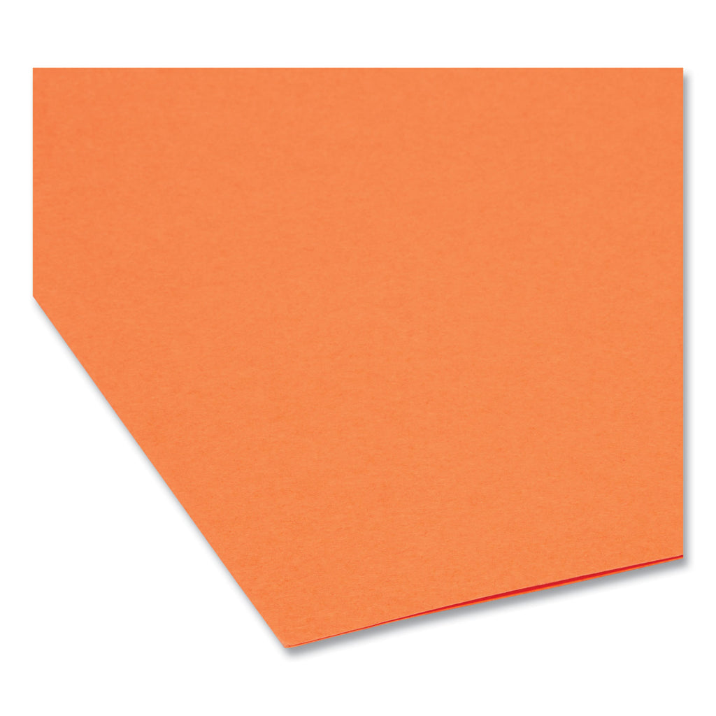 Reinforced Top Tab Colored File Folders, Straight Tabs, Legal Size, 0.75" Expansion, Orange, 100/Box - 