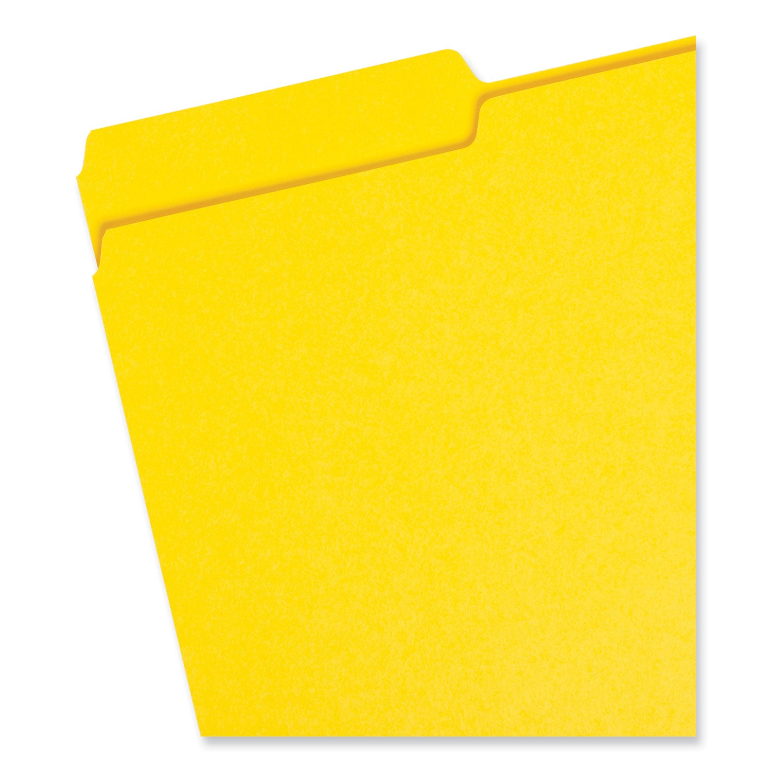 Colored File Folders, 1/3-Cut Tabs: Assorted, Legal Size, 0.75" Expansion, Yellow, 100/Box - 