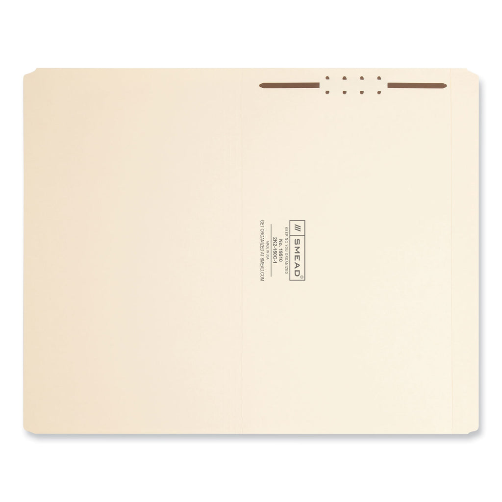 Top Tab Fastener Folders, Straight Tabs, 0.75" Expansion, 1 Fastener, Legal Size, Manila Exterior, 50/Box