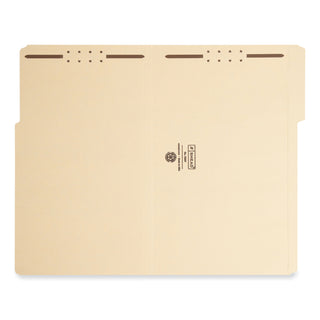Top Tab Fastener Folders, 1/3-Cut Tabs: Assorted, 0.75" Expansion, 2 Fasteners, Legal Size, Manila Exterior, 50/Box - 