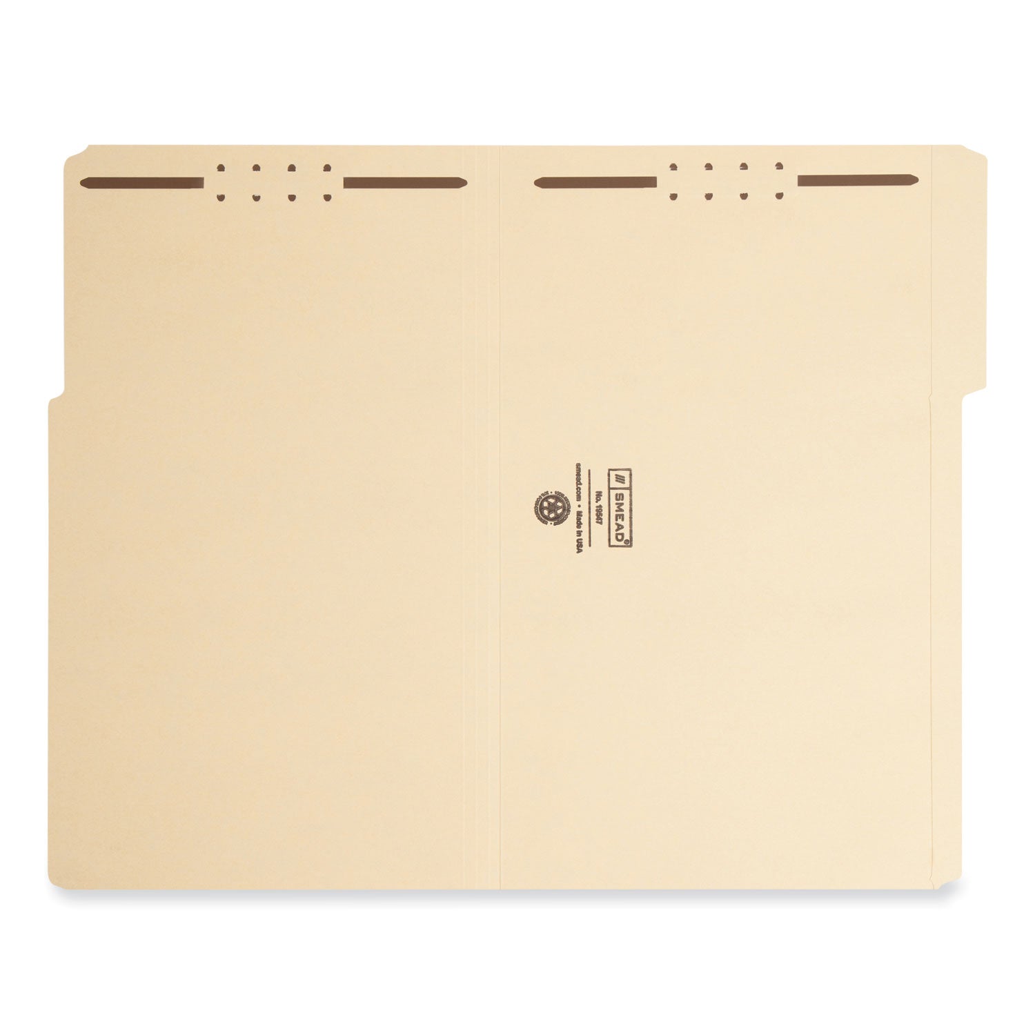 Top Tab Fastener Folders, 1/3-Cut Tabs: Assorted, 0.75" Expansion, 2 Fasteners, Legal Size, Manila Exterior, 50/Box - 
