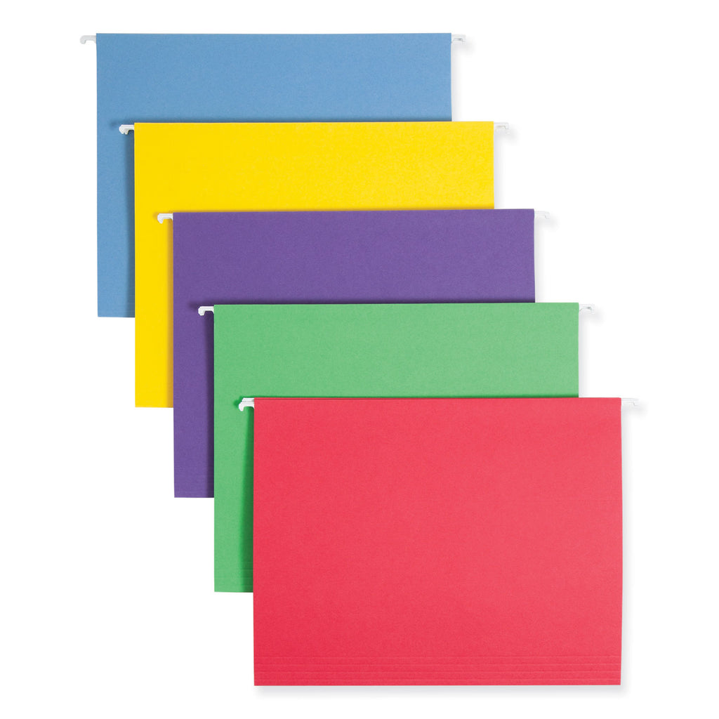 Color Hanging Folders with 1/3 Cut Tabs, Letter Size, 1/3-Cut Tabs, Assorted Colors, 25/Box - 
