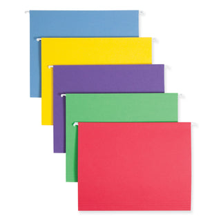 Color Hanging Folders with 1/3 Cut Tabs, Letter Size, 1/3-Cut Tabs, Assorted Colors, 25/Box - 