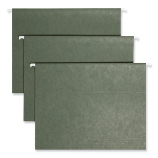 Hanging Folders, Letter Size, 1/3-Cut Tabs, Standard Green, 25/Box - 