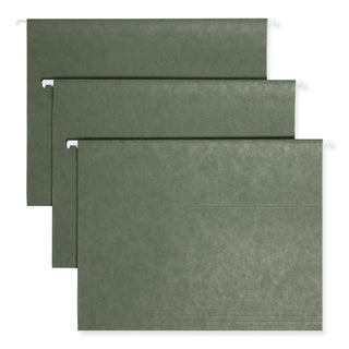TUFF Hanging Folders with Easy Slide Tab, Letter Size, 1/3-Cut Tabs, Standard Green, 20/Box - 