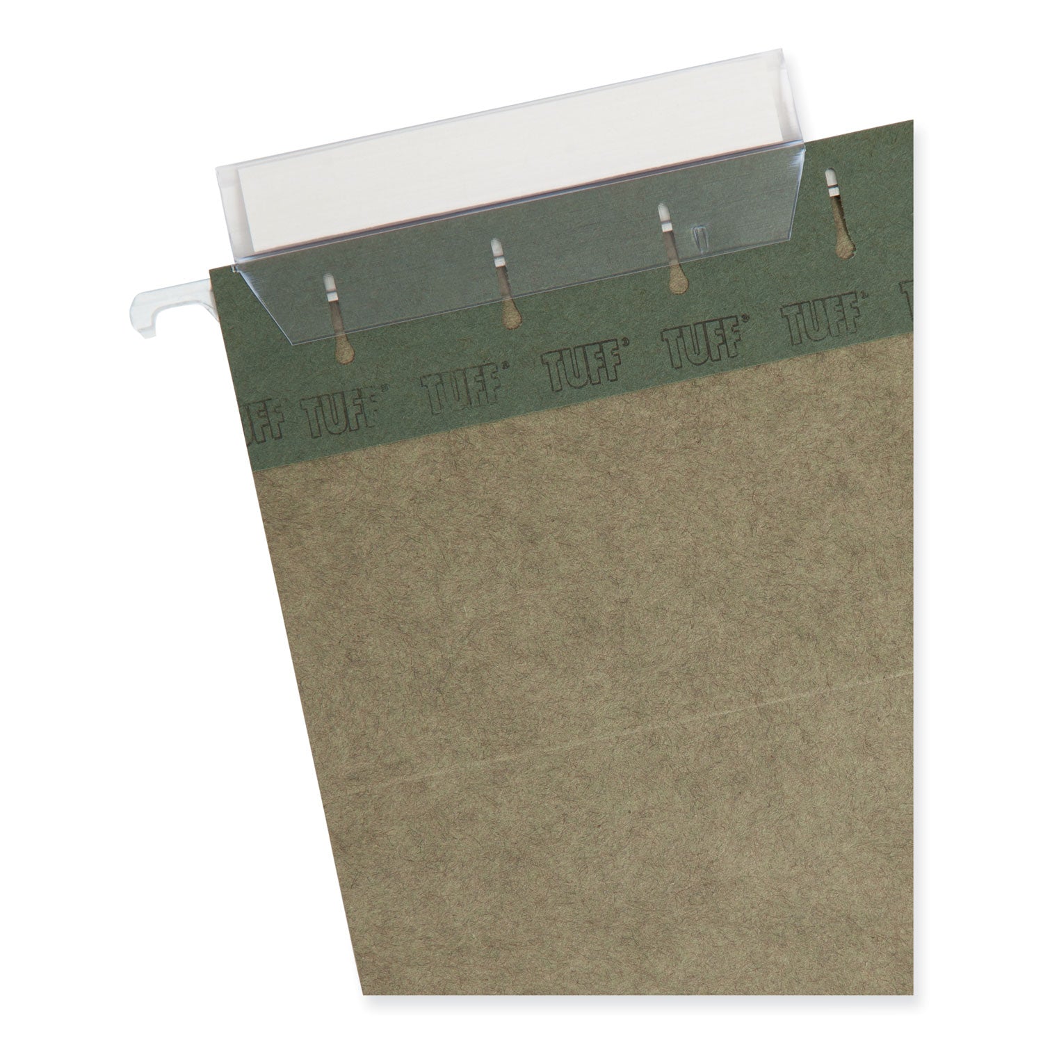 TUFF Hanging Folders with Easy Slide Tab, Letter Size, 1/3-Cut Tabs, Standard Green, 20/Box - 