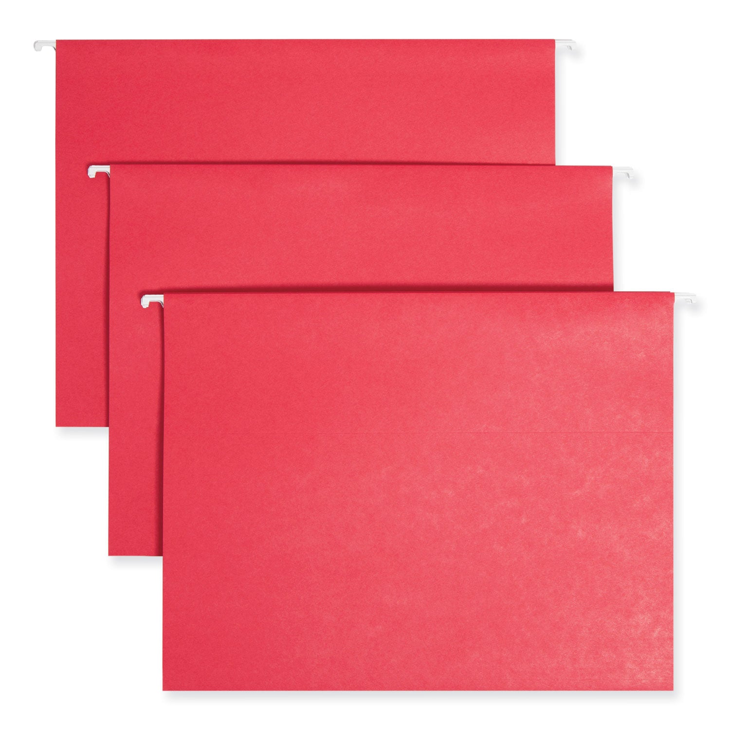 TUFF Hanging Folders with Easy Slide Tab, Letter Size, 1/3-Cut Tabs, Red, 18/Box - 
