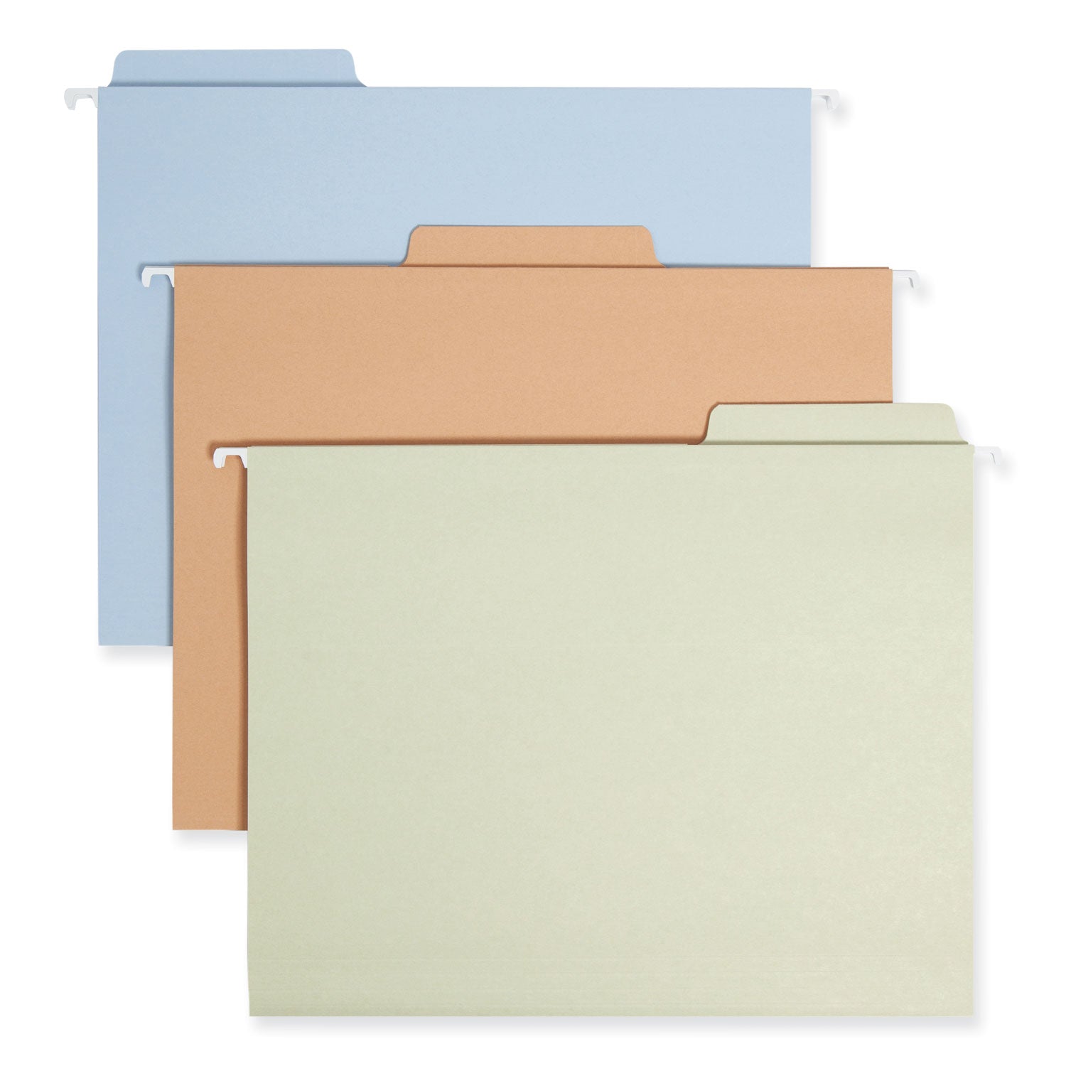 FasTab Hanging Folders, Letter Size, 1/3-Cut Tabs, Assorted Earthtone Colors, 18/Box - 