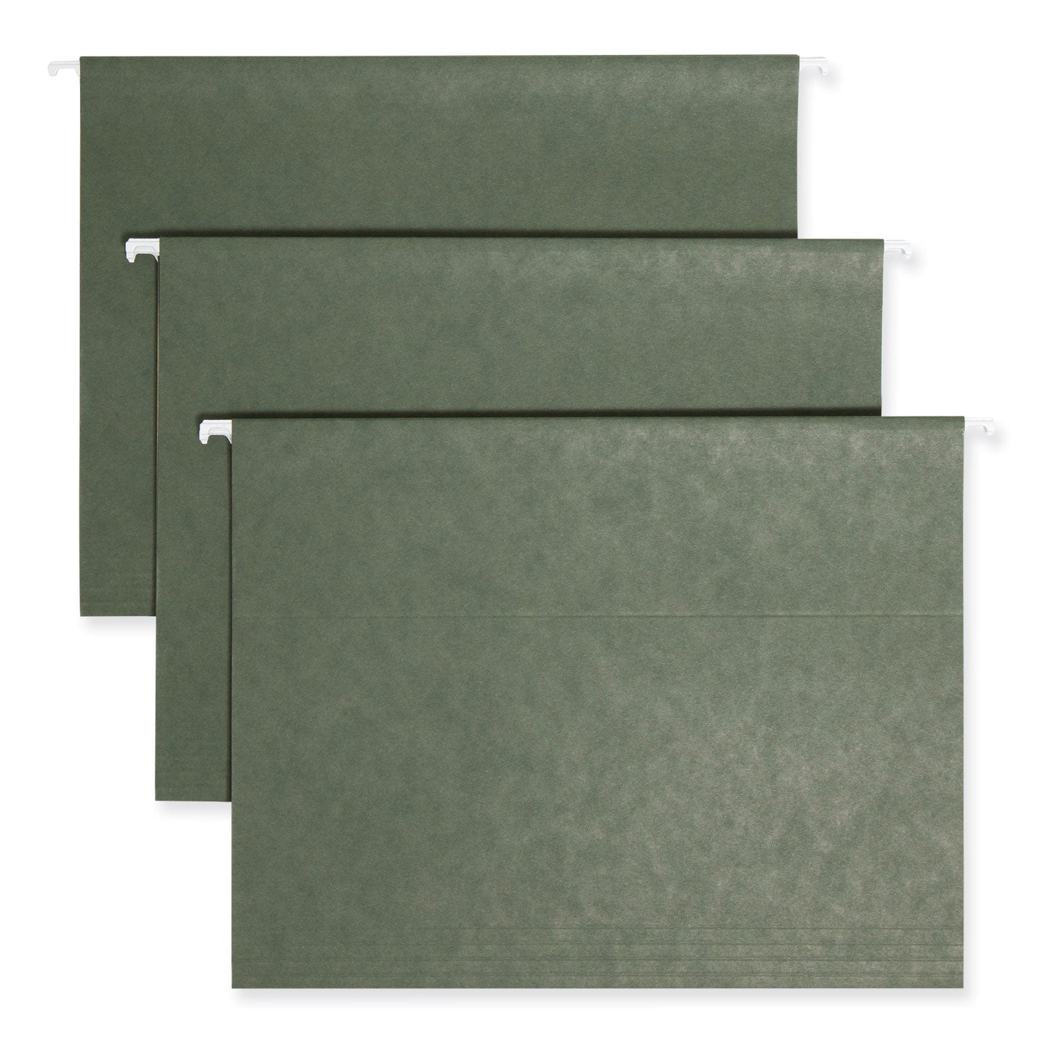 Hanging Folders, Letter Size, 1/5-Cut Tabs, Standard Green, 25/Box - 