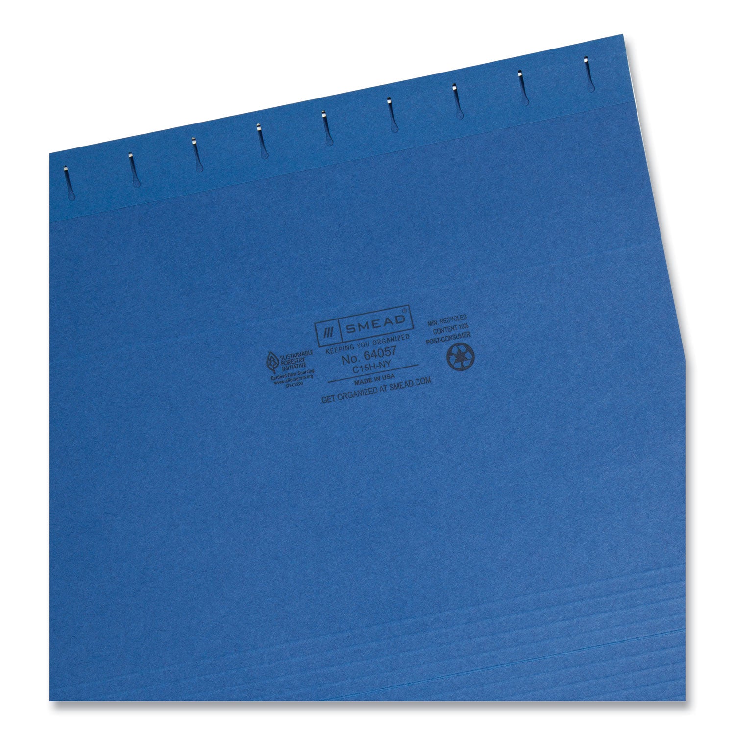 Colored Hanging File Folders with 1/5 Cut Tabs, Letter Size, 1/5-Cut Tabs, Navy, 25/Box - 