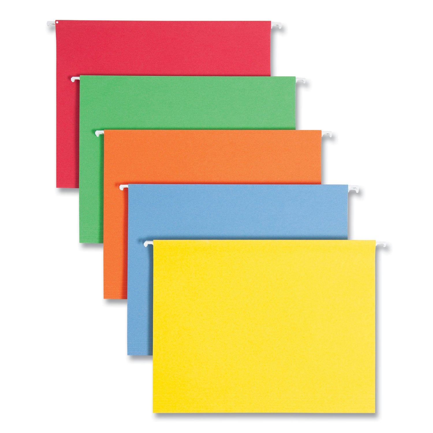 Colored Hanging File Folders with 1/5 Cut Tabs, Letter Size, 1/5-Cut Tabs, Assorted Bright Colors, 25/Box - 