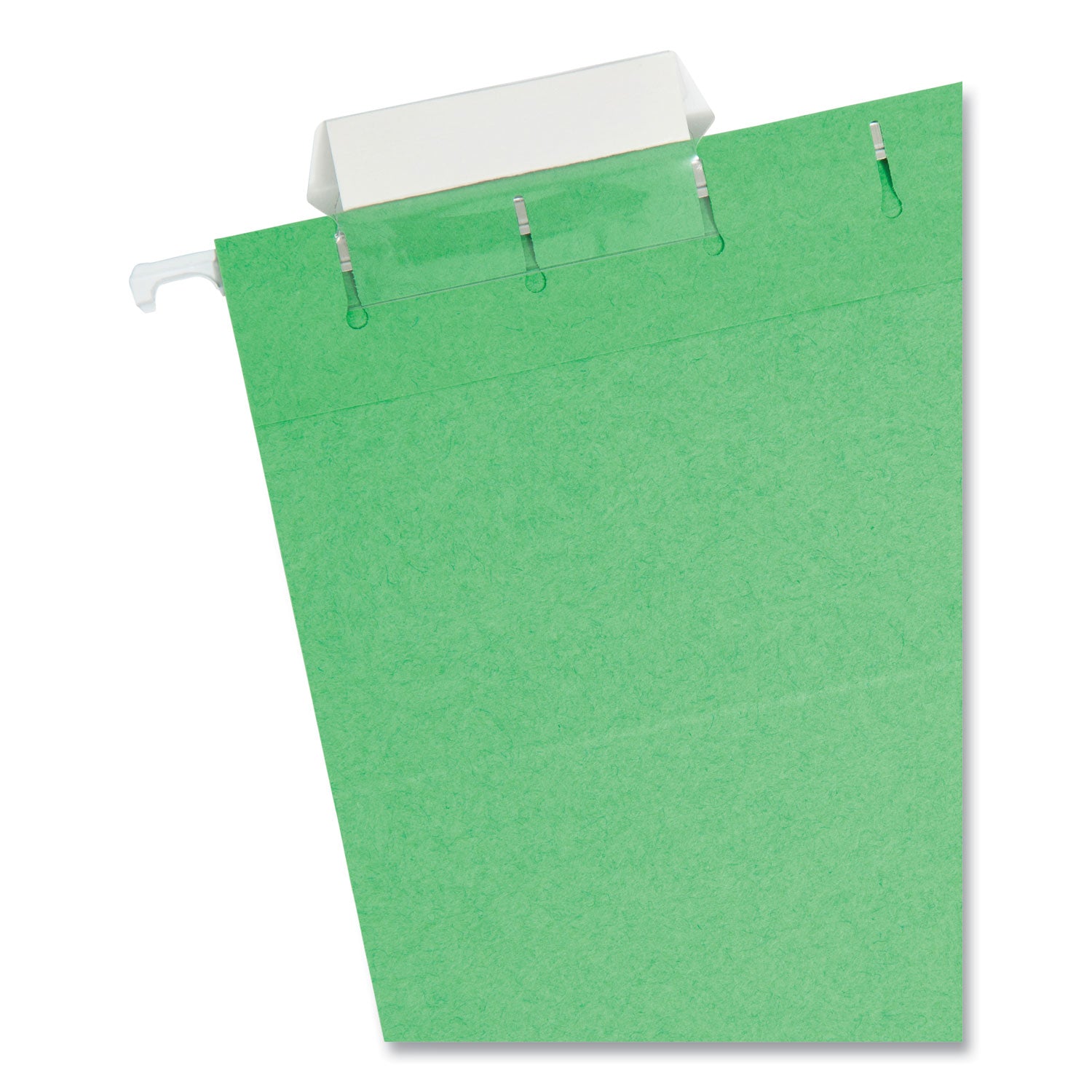 Colored Hanging File Folders with 1/5 Cut Tabs, Letter Size, 1/5-Cut Tabs, Green, 25/Box - 