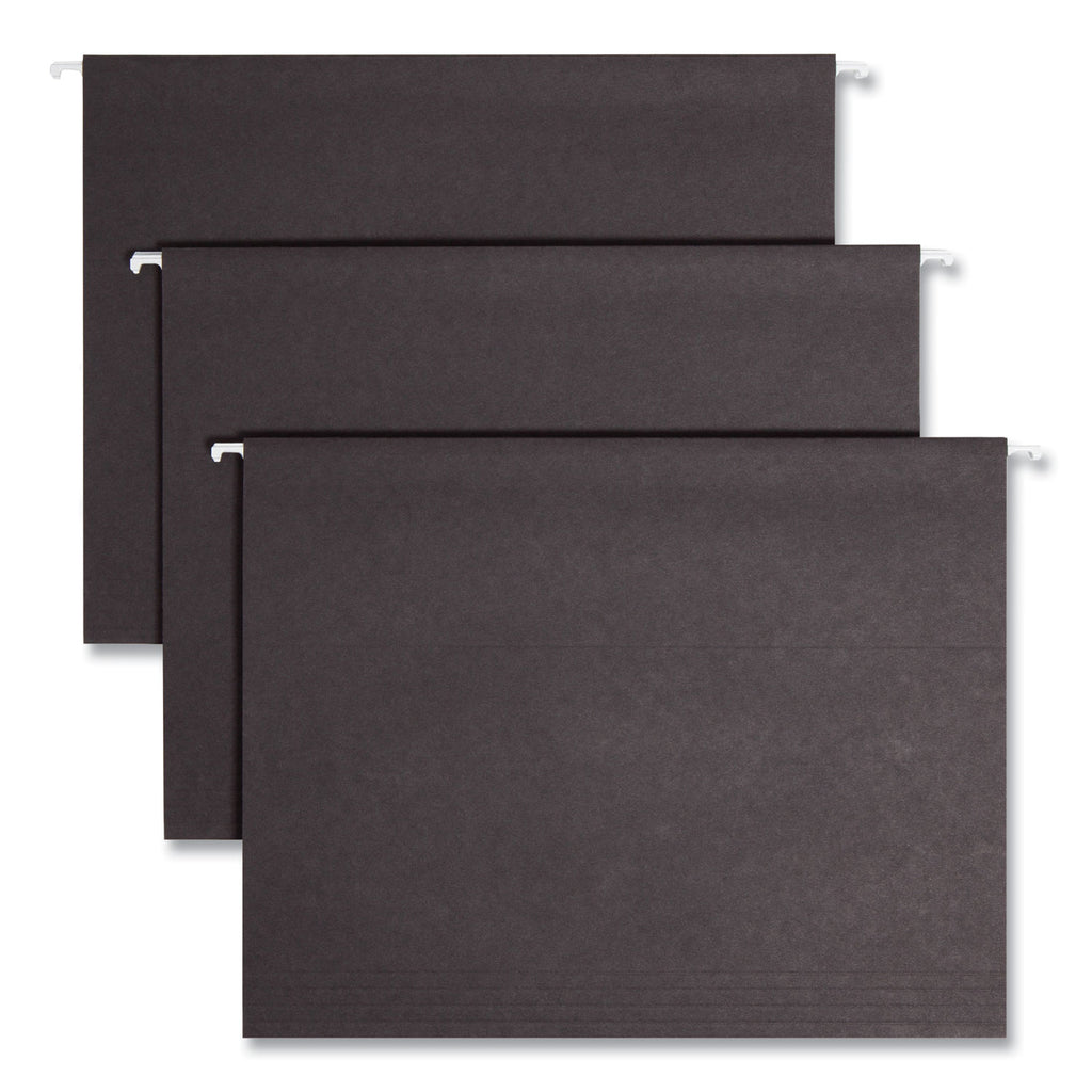 Colored Hanging File Folders with 1/5 Cut Tabs, Letter Size, 1/5-Cut Tabs, Black, 25/Box - 