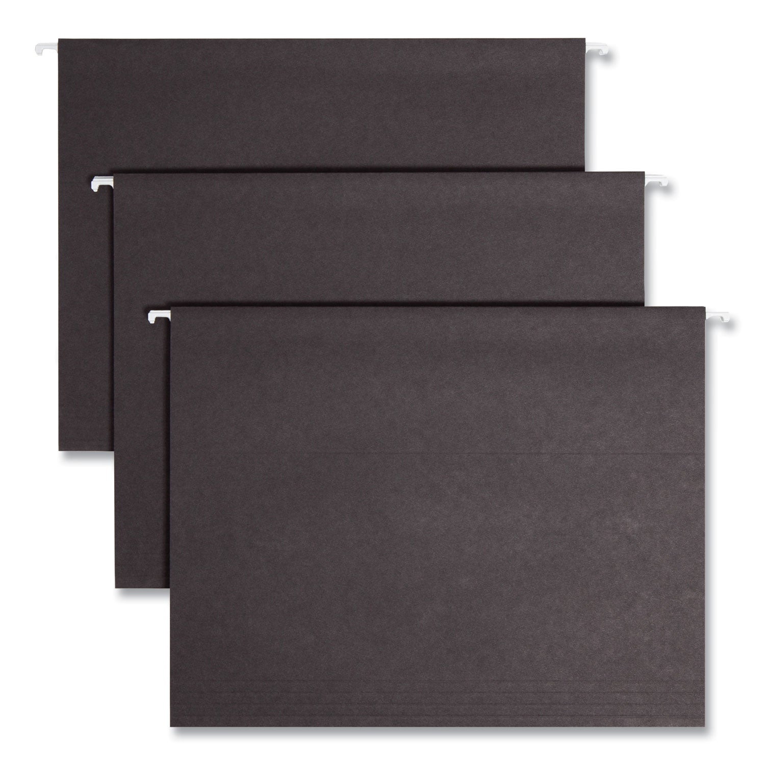 Colored Hanging File Folders with 1/5 Cut Tabs, Letter Size, 1/5-Cut Tabs, Black, 25/Box - 