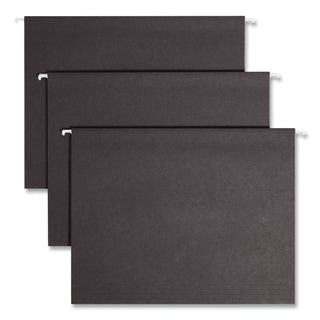 Colored Hanging File Folders with 1/5 Cut Tabs, Letter Size, 1/5-Cut Tabs, Black, 25/Box - 