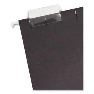 Colored Hanging File Folders with 1/5 Cut Tabs, Letter Size, 1/5-Cut Tabs, Black, 25/Box - 