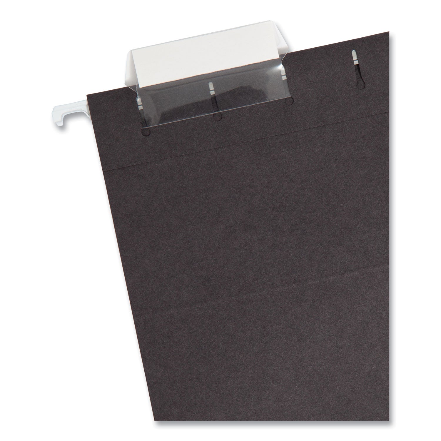 Colored Hanging File Folders with 1/5 Cut Tabs, Letter Size, 1/5-Cut Tabs, Black, 25/Box - 