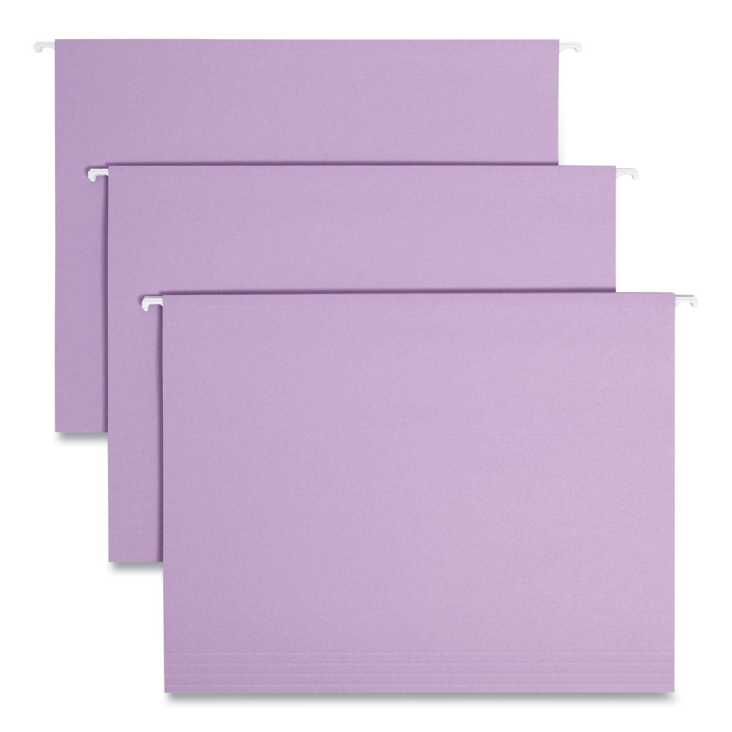Colored Hanging File Folders with 1/5 Cut Tabs, Letter Size, 1/5-Cut Tabs, Lavender, 25/Box - 
