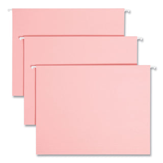 Colored Hanging File Folders with 1/5 Cut Tabs, Letter Size, 1/5-Cut Tabs, Pink, 25/Box - 
