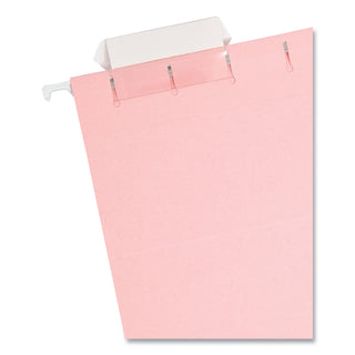 Colored Hanging File Folders with 1/5 Cut Tabs, Letter Size, 1/5-Cut Tabs, Pink, 25/Box - 