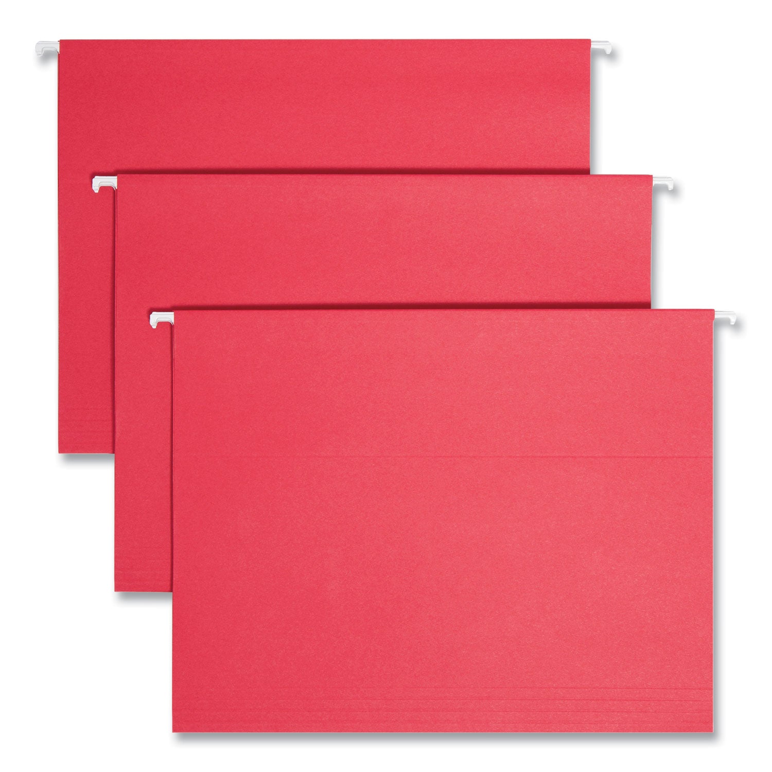 Colored Hanging File Folders with 1/5 Cut Tabs, Letter Size, 1/5-Cut Tabs, Red, 25/Box - 