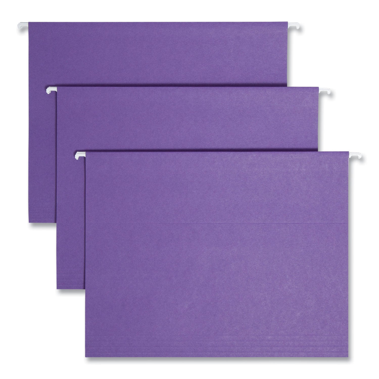 Colored Hanging File Folders with 1/5 Cut Tabs, Letter Size, 1/5-Cut Tabs, Purple, 25/Box - 