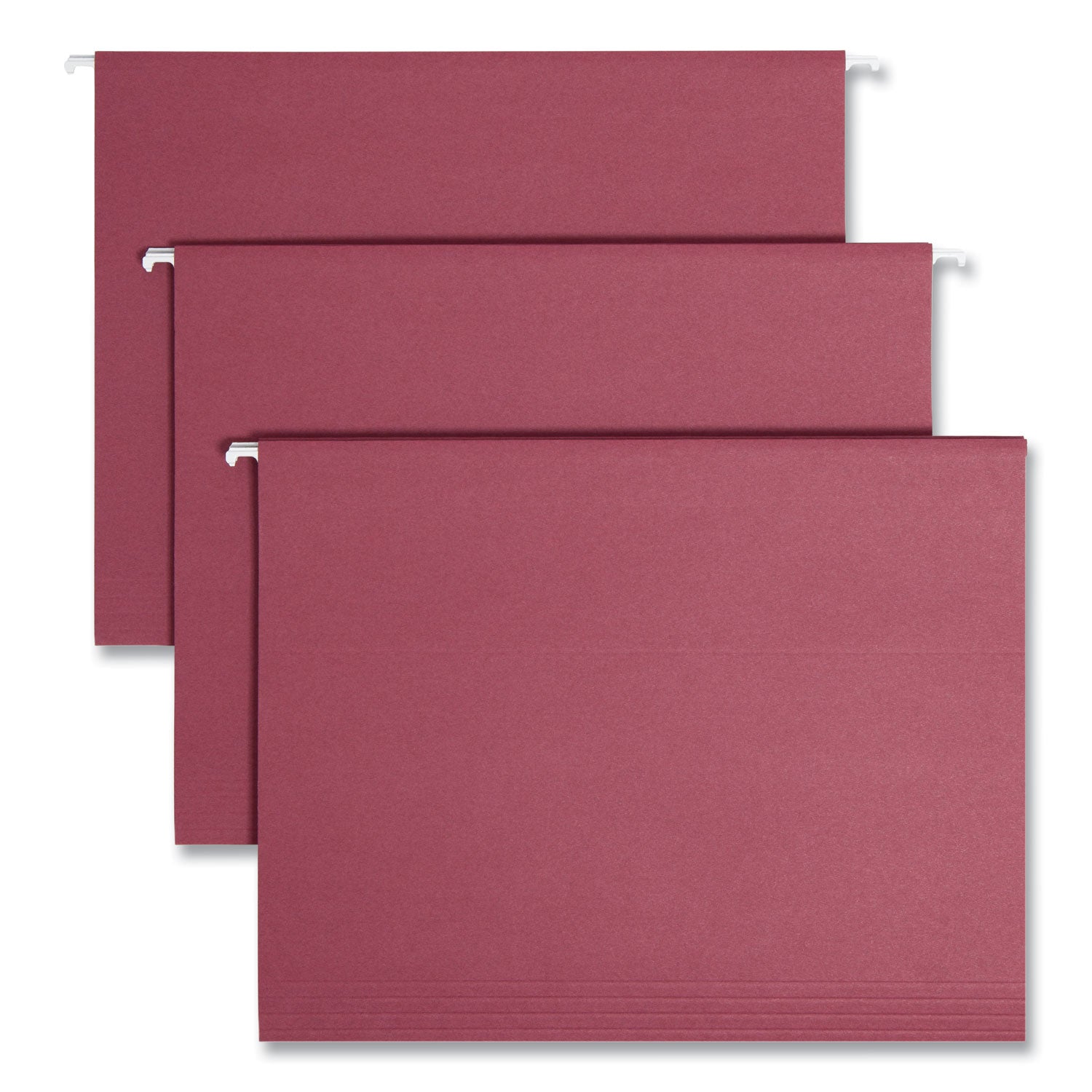 Colored Hanging File Folders with 1/5 Cut Tabs, Letter Size, 1/5-Cut Tabs, Maroon, 25/Box - 