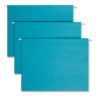 Colored Hanging File Folders with 1/5 Cut Tabs, Letter Size, 1/5-Cut Tabs, Teal, 25/Box