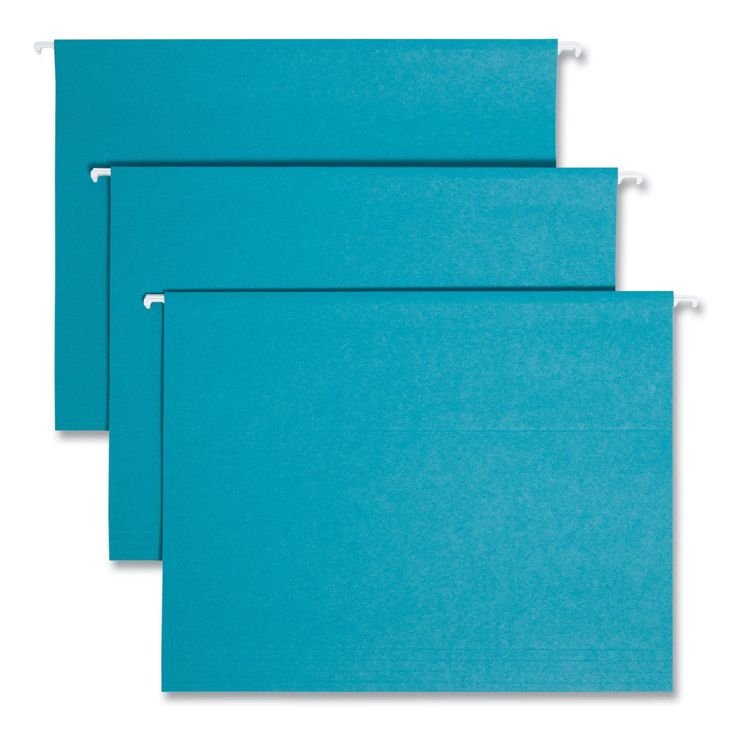 Colored Hanging File Folders with 1/5 Cut Tabs, Letter Size, 1/5-Cut Tabs, Teal, 25/Box - 