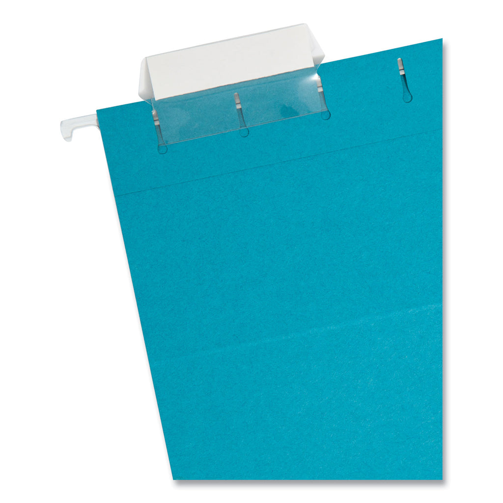 Colored Hanging File Folders with 1/5 Cut Tabs, Letter Size, 1/5-Cut Tabs, Teal, 25/Box - 