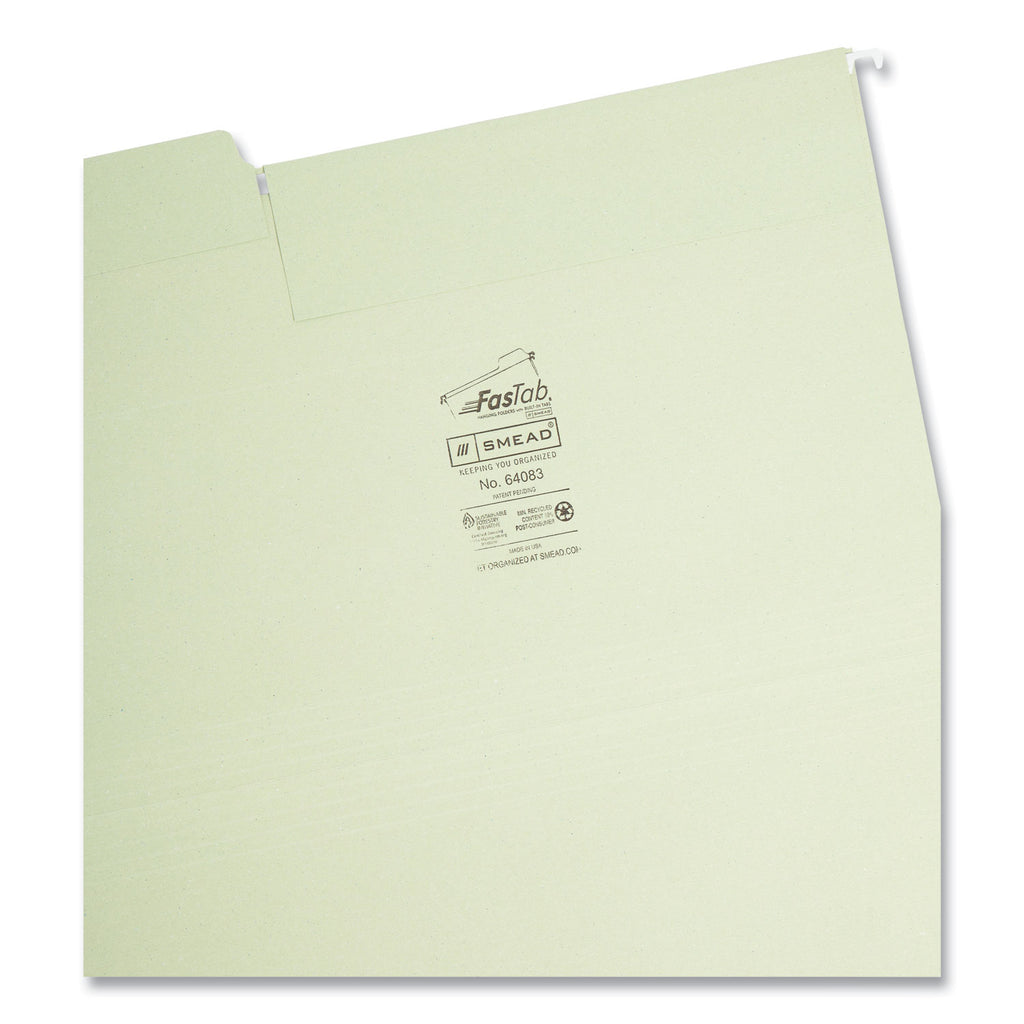 FasTab Hanging Folders, Legal Size, 1/3-Cut Tabs, Moss, 20/Box - 