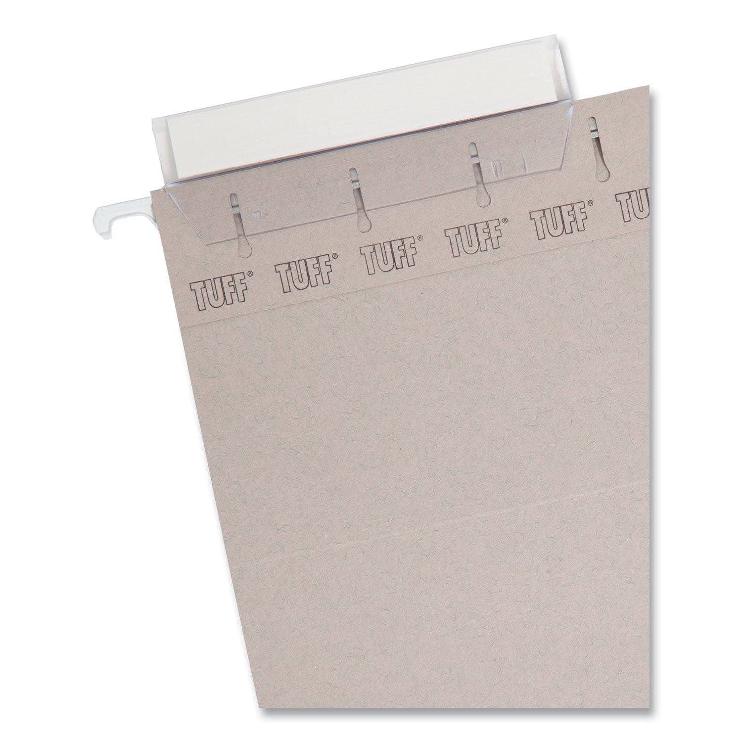 TUFF Hanging Folders with Easy Slide Tab, Letter Size, 1/3-Cut Tabs, Steel Gray, 18/Box - 