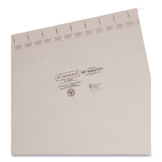 TUFF Hanging Folders with Easy Slide Tab, Letter Size, 1/3-Cut Tabs, Steel Gray, 18/Box - 
