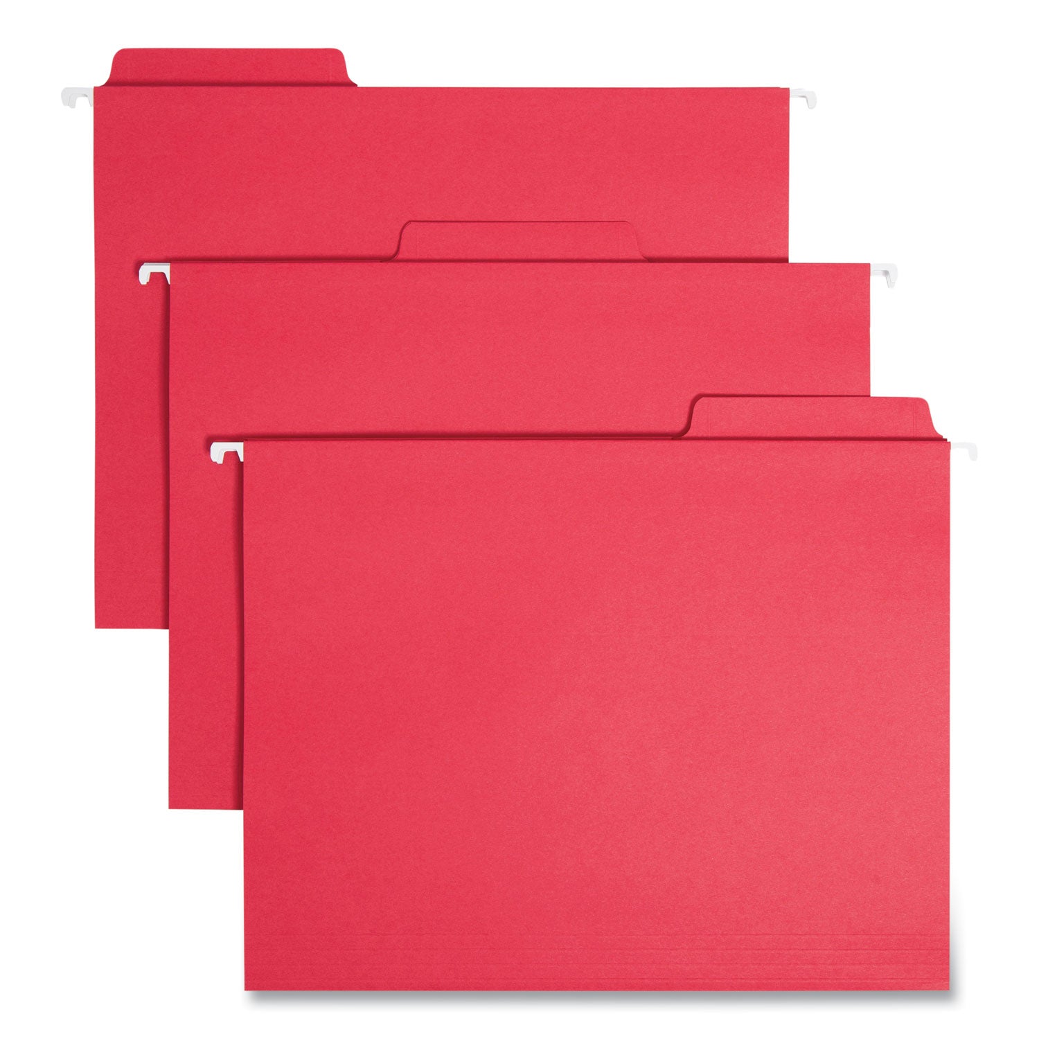 FasTab Hanging Folders, Letter Size, 1/3-Cut Tabs, Red, 20/Box - 