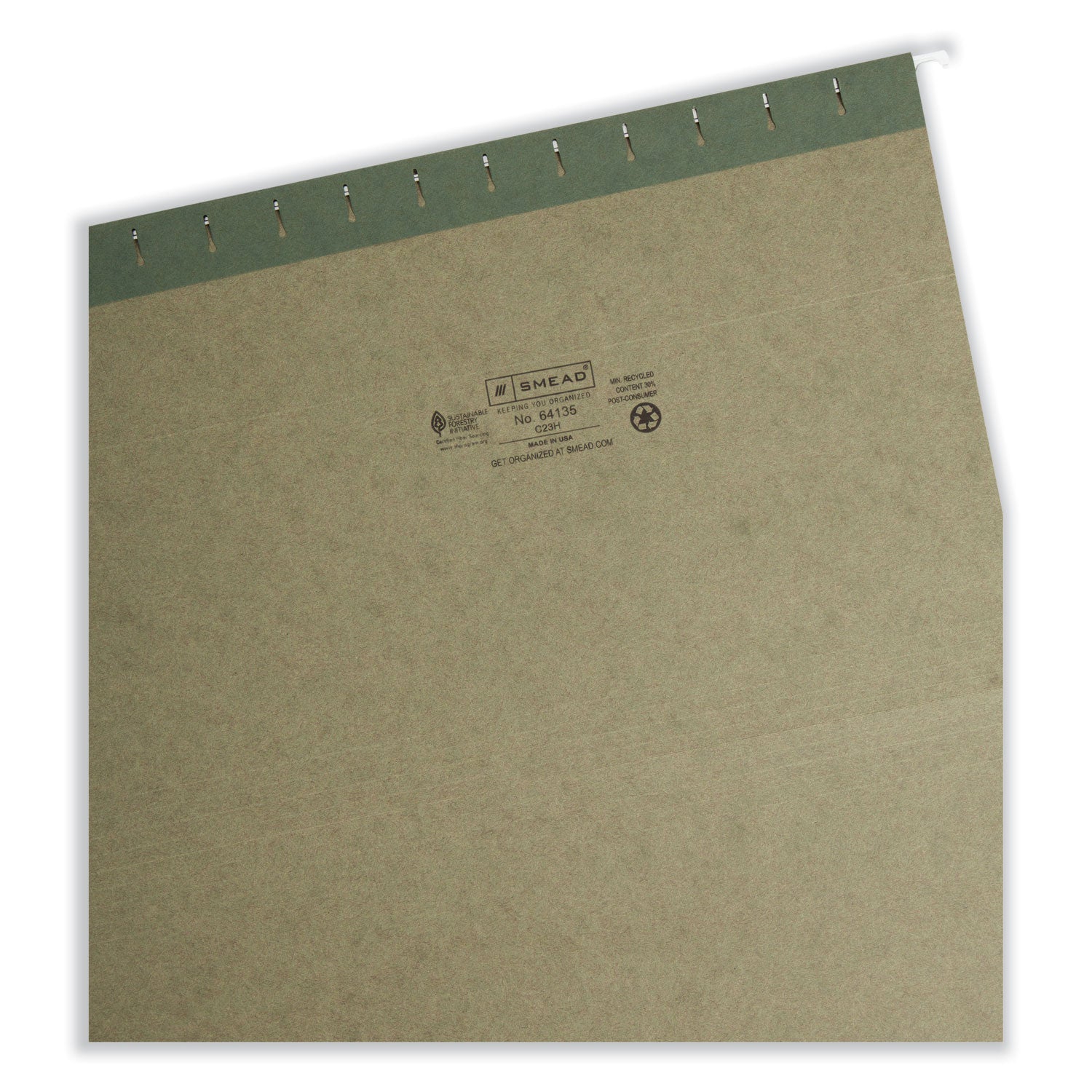 Hanging Folders, Legal Size, 1/3-Cut Tabs, Standard Green, 25/Box - 